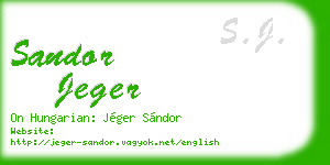 sandor jeger business card